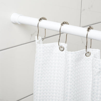 Zenna Home - Cortina de Ducha de tensión Ajustable, 44 a 72 Pulgadas, Color Blanco