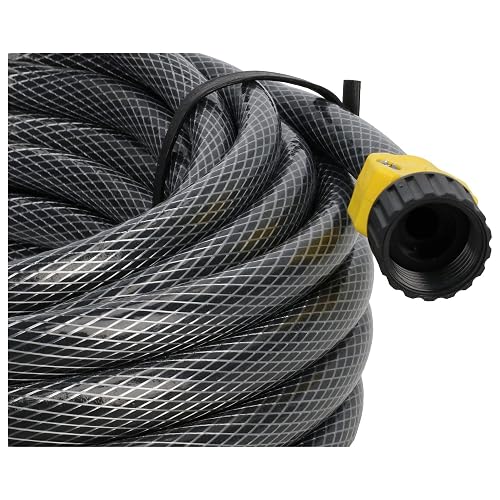 Surtek M12T15P Manguera para jardín tramada gris con conector plástico 1/2", 15 m