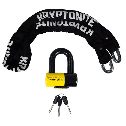 Kryptonite New York Legend 1515 - Candado de Cadena de Bicicleta, 5 pies de Largo, Cadena de Acero de 14.5 mm, 15 Libras, Resistente antirrobo de Cadena de Bicicleta con Llaves, clasificación de