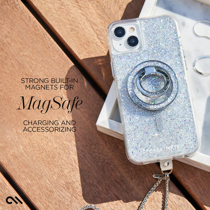 Case-Mate - Funda para iPhone 15 Plus – Disco parpadeante [protección contra caídas de 12 pies] [compatible con MagSafe] Funda magnética con bonito brillo brillante para iPhone 15 Plus de 6.7 pulgadas
