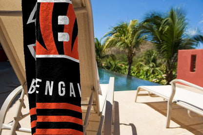 Northwest NFL Cincinnati Bengals - Toalla de Playa Unisex para Adultos, 30 x 60 Pulgadas, Rayas