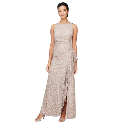 Alex Evenings Vestido Largo Sin Mangas Cascade Detalle De Volantes con Abertura Delantera Vestido para ocasin Especial para Mujer