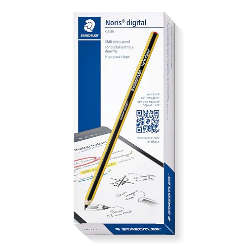 Staedtler 180 22 Noris Digital EMR Stylus en forma de lápiz, punta fina de 0,7 mm, 4096 niveles de sensibilidad a la presión, no requiere carga