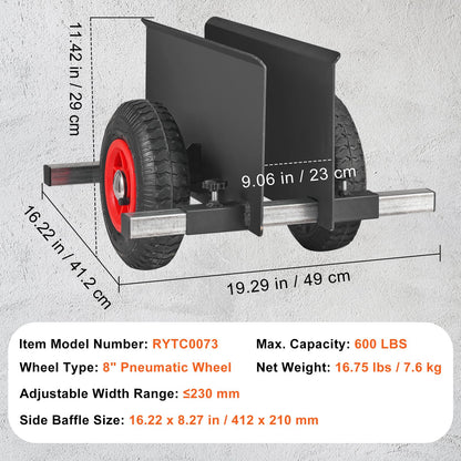 VEVOR - Carro de Panel de 600 Libras de Capacidad, para Paneles de Yeso de Alta Resistencia con Ruedas neumáticas de 8 Pulgadas, Carrito de Panel de Abrazadera Ajustable para láminas de Yeso, manejo