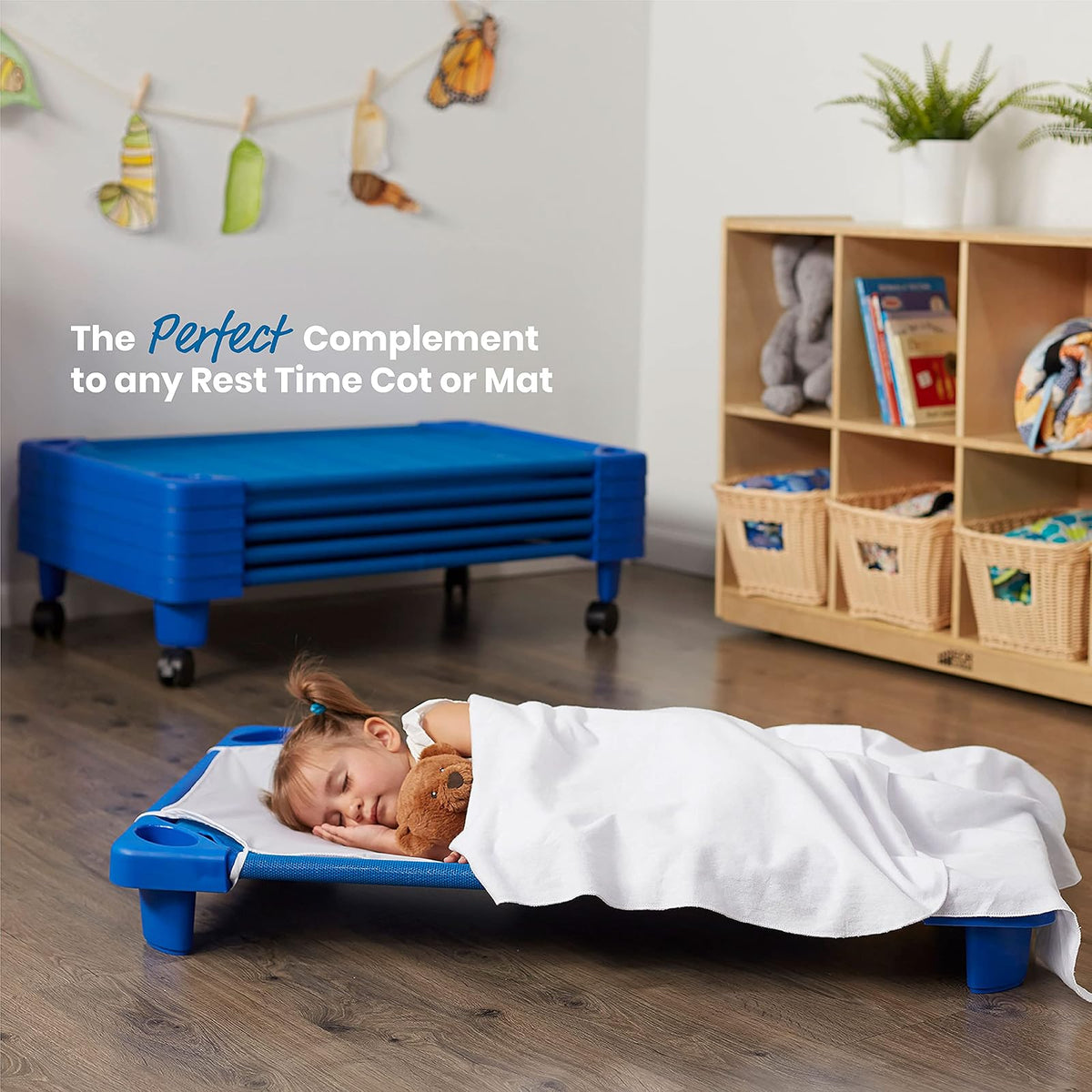 ECR4Kids ELR-026 - Manta de descanso para cuna de guardería para niños, color blanco (paquete de 12)