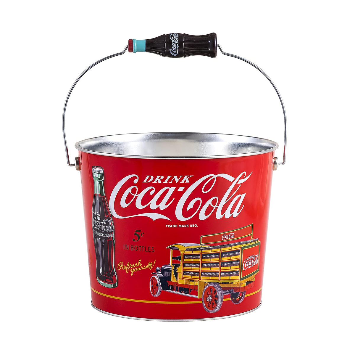 Coca-Cola - cubeta Grande para Bebidas con Mango de Botella de Coque, Rojo (773317-12)