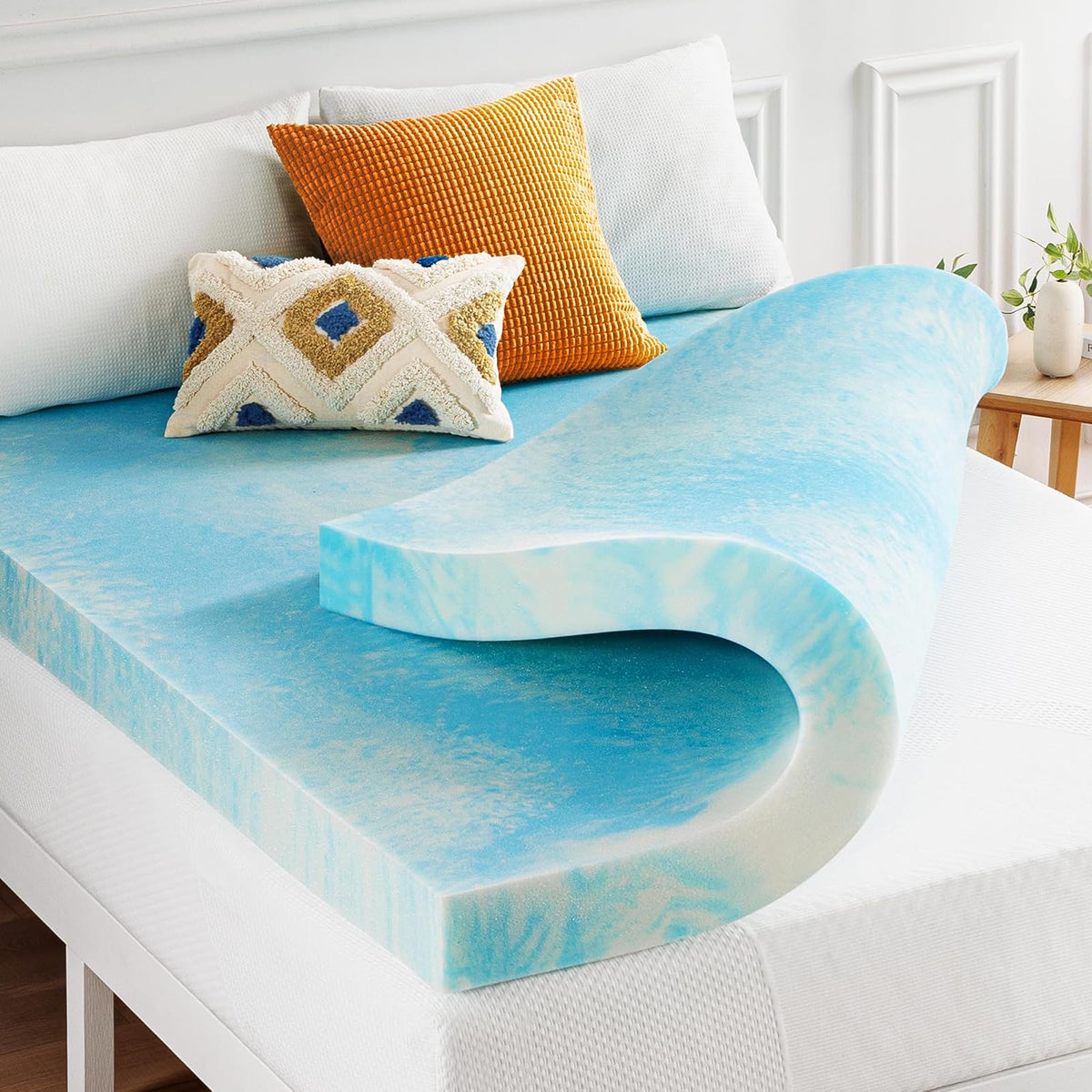 Best Price Mattress Cubrecolchón AeroBreeze con Gel Refrescante, CertiPUR-US - 4 pulgadas - King - Remolino