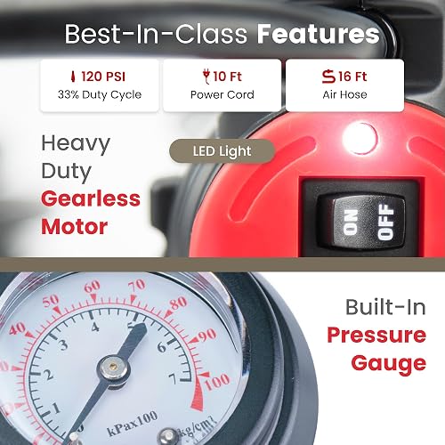 VIAIR 88P Compresor de Aire Portátil 12V 120 PSI para Automóvil/Camión/SUV/RV, Plateado
