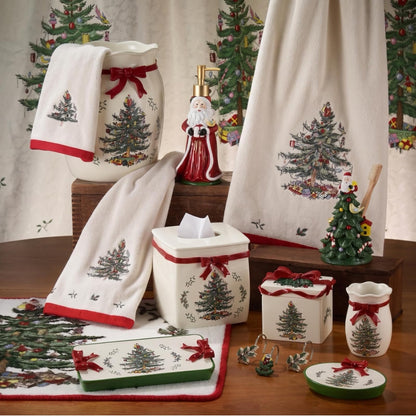 Avanti Linens - Toalla de Mano, decoración de baño de día Festivo (colección roja del árbol de Navidad)