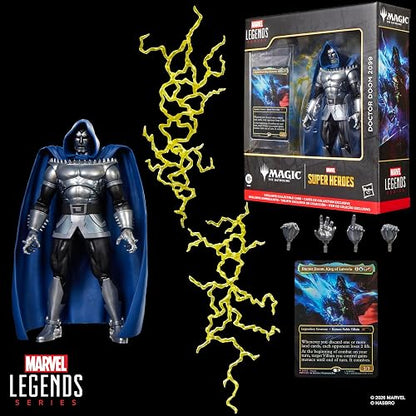 Marvel Legends Series, Marvel Super Heroes y Magic: The Gathering, Doctor Doom 2099, Figura de 15 cm con Carta Exclusiva Metalizada de colección