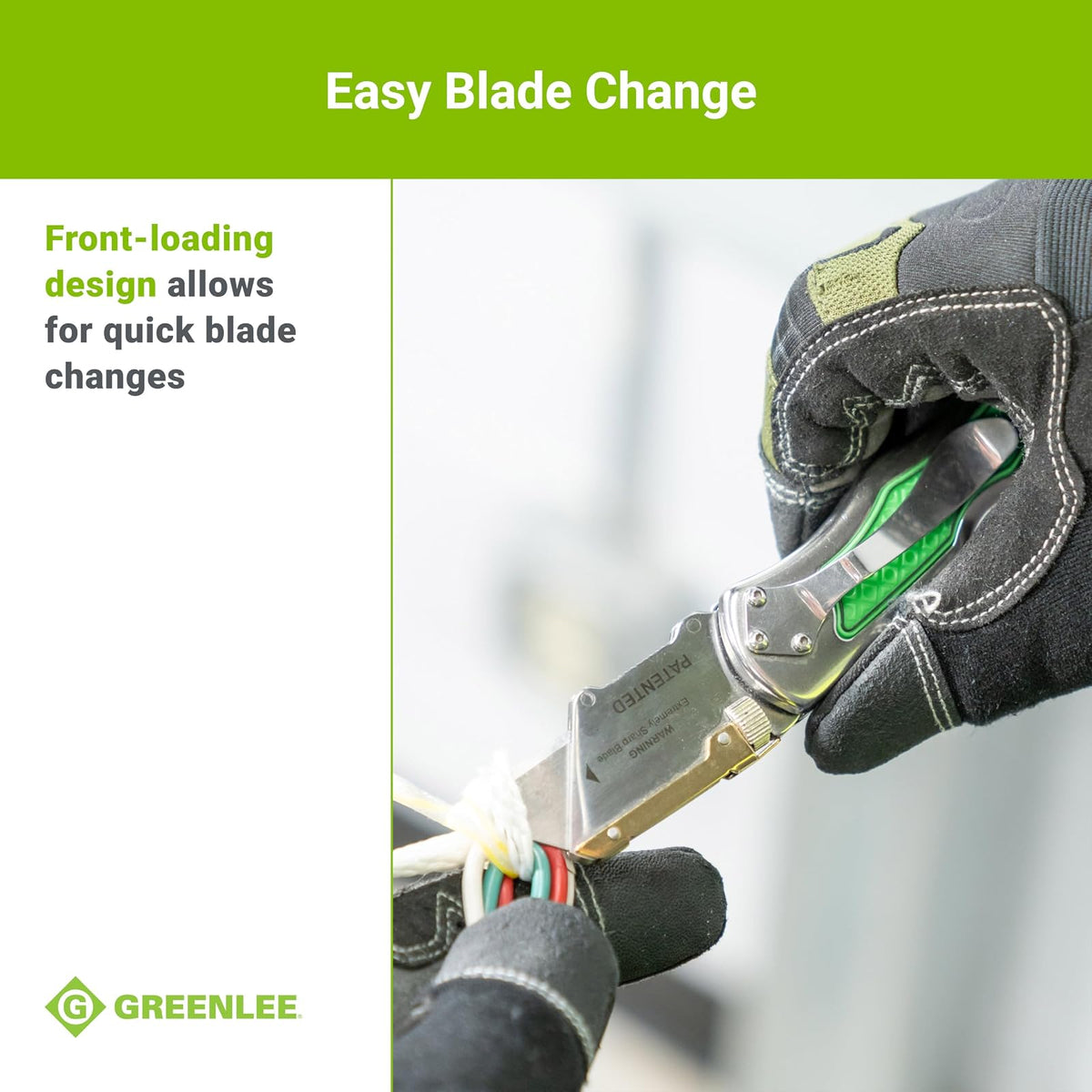 GREENLEE - Navaja Plegable, Mango de Acero Inoxidable, Función de Bloqueo, Herramientas Manuales, Uso Profesional