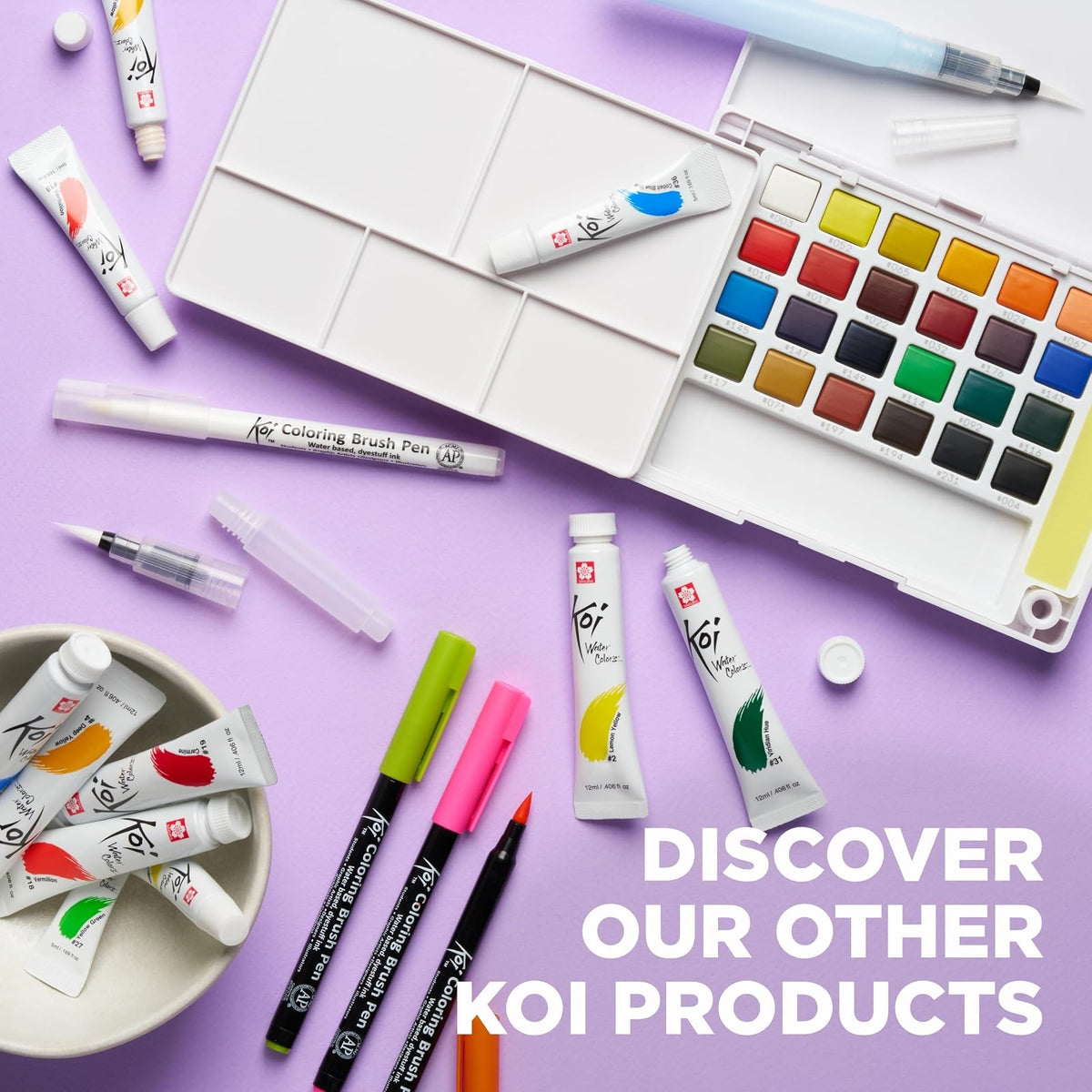 KOI SKETCH BOX C/72 PASTILLAS (NACARADAS + MET) Y I PINCEL