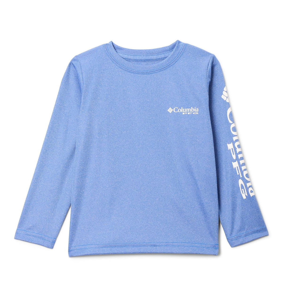 Columbia Playera de Manga Larga Terminal Tackle Camisa de Senderismo para Niños - jaspeado azul encendido - logo blanco - CH