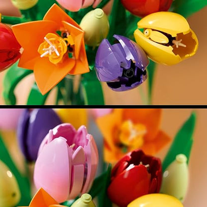 LEGO Ramo de Tulipanes – Model Kit de Construcción para Adultos, Años 18+ – Flores Artificiales Decoración para Hogar - Regalo para Mujeres y Hombres – 11501
