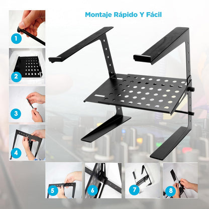 Pyle Soporte para Laptop Ajustable Portátil - Base para Monitores de 6.3 a 10.9 Pulgadas Ideal para Trabajo, Gaming y Oficina