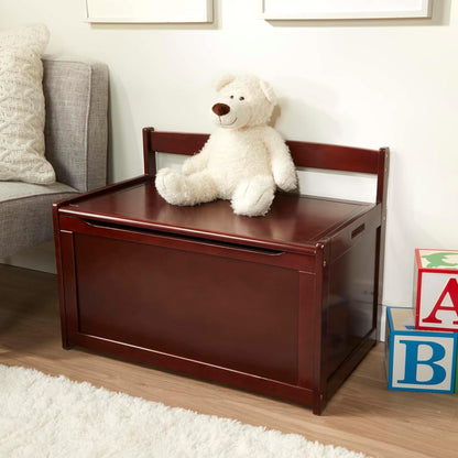 Melissa & Doug Baúl de madera para juguete, baúl de madera resistente, 2.34 metros cúbicos de almacenamiento, fácil de armar, color espresso