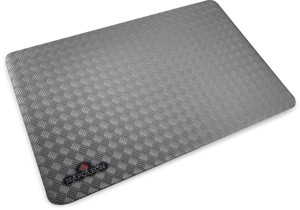 Napoleon Tapete para parrilla de barbacoa, accesorio para parrilla de barbacoa, producto de seguridad, antideslizante, patrón de placa de diamante, gris, elegante, protege tu cubierta, se adapta a parrillas de barbacoa Prestige PRO 500 tamaño y más pequeñ