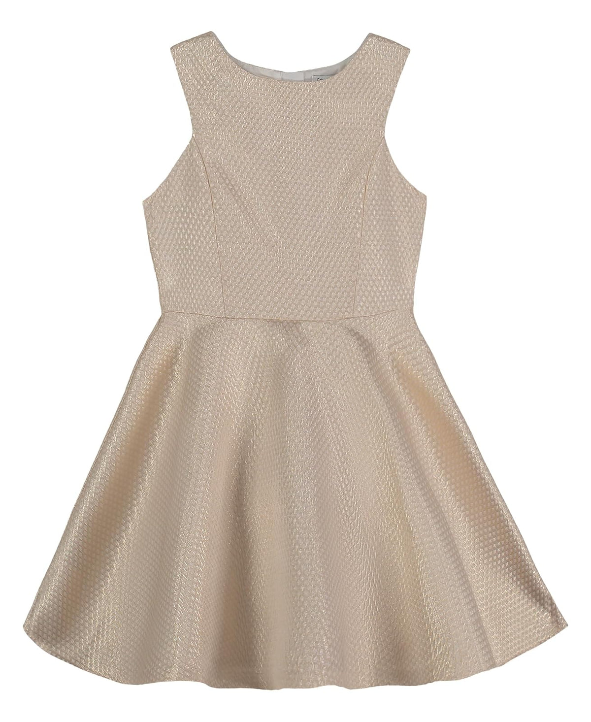 Calvin Klein Vestido de Fiesta sin Mangas para niña - Dorado Metálico - 14
