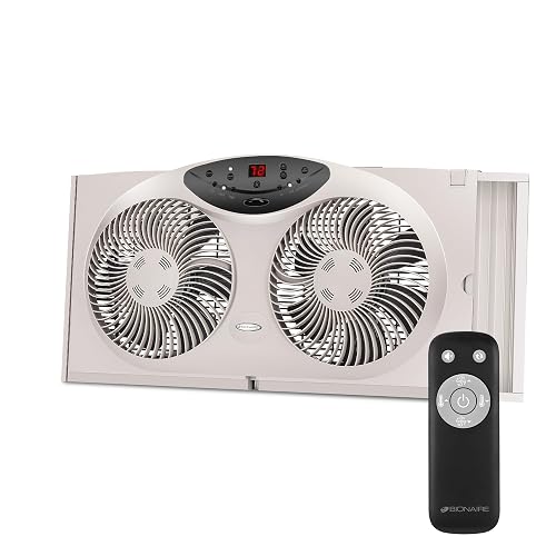 Jarden Bionaire Ventilador de Ventana Delgado con Controles manuales (BWF0502M-WM), Blanco, 2 Blades, 1
