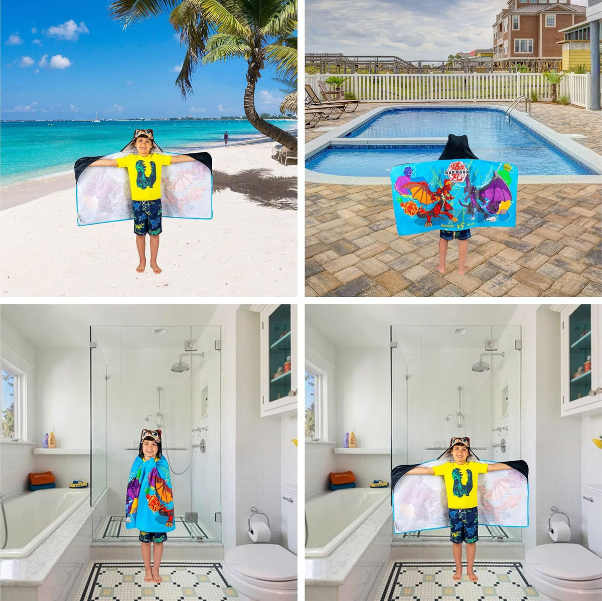 Bakugan Anime Battle Brawlers - Toalla de Toalla de Rizo de algodón Suave para baño/Piscina/Playa, 24 x 50 Pulgadas, por Franco Kids