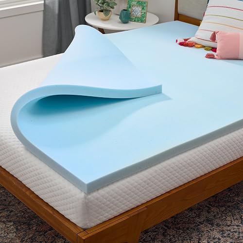 Linenspa - Colchoneta de Memory Foam con Gel - Sobrecolchón Refrescante de 5 cm - Topper para Colchón - Sensación Suave y Acolchada - Alivia Puntos de Presión - Queen