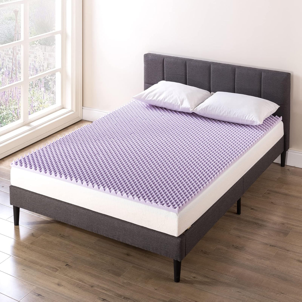 Best Price Mattress - Colchón de Espuma viscoelástica de 1.5 Pulgadas con infusión de Lavanda calmante, Certificado CertiPUR-US, Esencial para recámara, tamaño Queen
