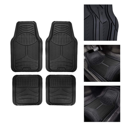FH GROUP - Suelo de caucho F11313BLACK (juego completo de tapetes negros para adaptarse a las alfombrillas)