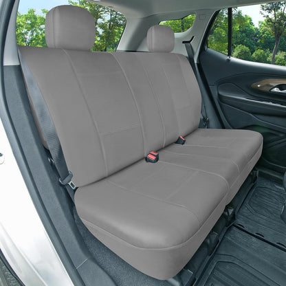 FH GROUP FH-PU007217 3 Row Deluxe Leatherette Car Seat Covers w. 7 Headrests, Airbag Compatible and Rear Split Bench, Gray Color