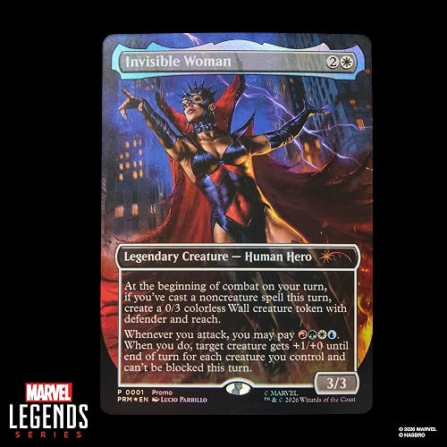 Marvel Legends Series, Marvel Super Heroes y Magic: The Gathering, Malice (Sue Storm), Figura Fantastic Four de 15 cm con Carta Exclusiva Metalizada de colección para el Juego
