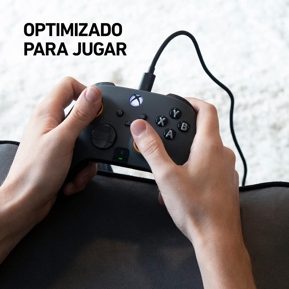 SCUF Cable USB-C Trenzado Conexión y Carga USB Tipo C de 2 Metros para Mandos de Xbox, Mandos de PS5 y Smartphones - Negro