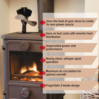 Ecofan AirMax - Ventilador de estufa de calor - Diseño clásico potente, rendimiento excepcional, perfecto para estufas de leña, 175 CFM, circula el aire caliente de manera eficiente y reduce el costo