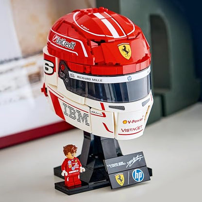 Lego Editions Scuderia Ferrari HP: Casco de Charles Leclerc – Decoración y Artículo de Colección de F1 – Set para Construir y Exhibir – Casco Lego con Minifigura – 43014