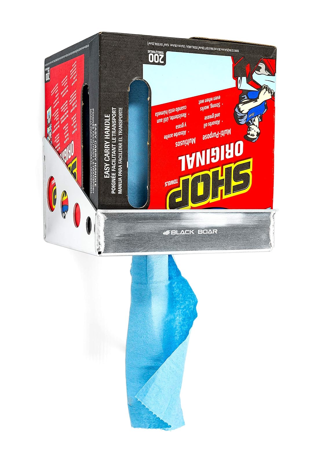 Black Boar Soporte de Aluminio de jabalí Negro para Remolque/Garaje Cerrado, sostiene de Forma Segura (1) Caja de Rag | construcción Duradera | fácil de Instalar (66103)