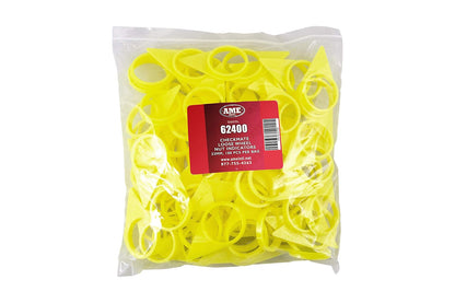 AME Intl Checkmate Indicador de Tuerca de Rueda Suelta 62400-200, 33 mm, Amarillo, Paquete de 200