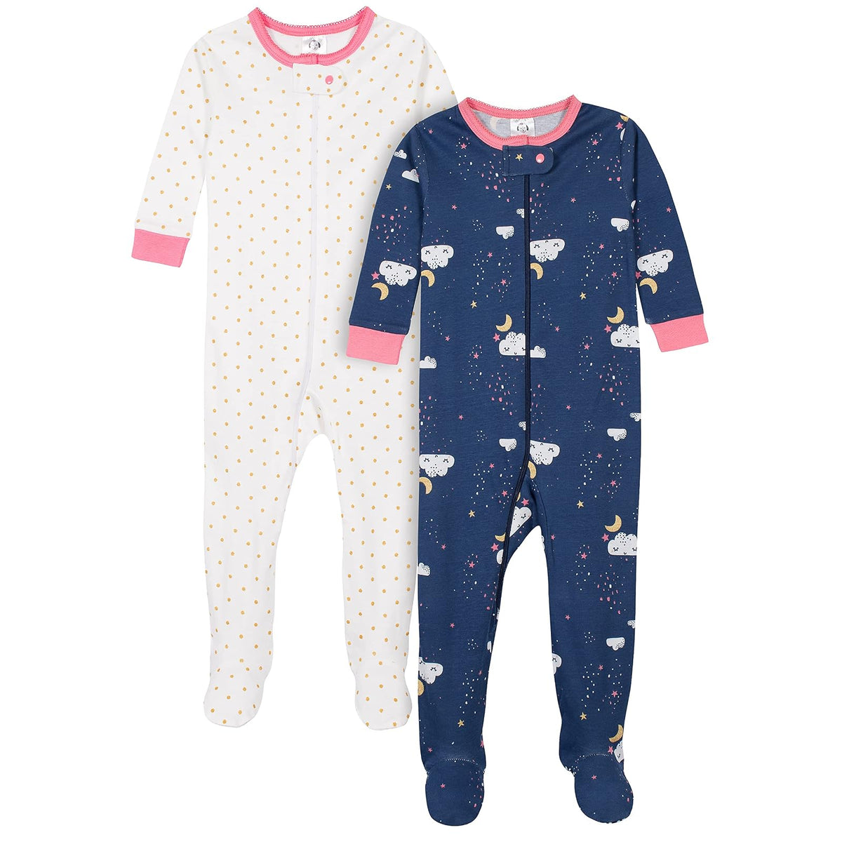 Gerber Paquete de 2 Pijamas con pies Mamelucos para bebés y niños pequeños para Bebé-Niños
