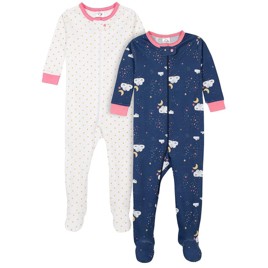 Gerber Paquete de 2 Pijamas con pies Mamelucos para bebés y niños pequeños para Bebé-Niños