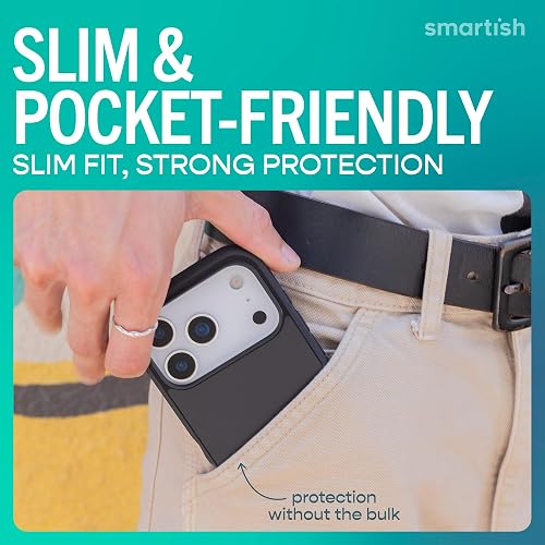 Smartish - Funda magnética para iPhone 2025 Pro MAX Gripmunk, Control de cámara, Color Negro