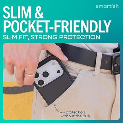 Smartish - Funda magnética para iPhone 2025 Pro MAX Gripmunk, Control de cámara, Color Negro