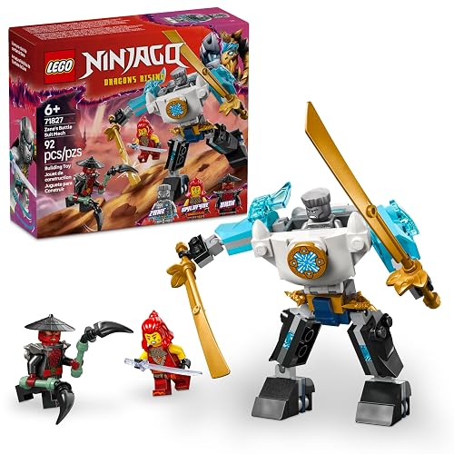 LEGO® Ninjago® Armadura Robótica de Combate de Zane Juguete con 3 Minifiguras, Set de construcción, pequeño Juego construible, Idea de Regalo para niños y niñas Desde 6 años 71827
