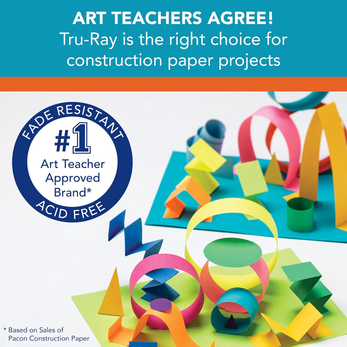 Tru-Ray® Papel de construcción pesado, pizarrón, 12 x 18 pulgadas, 50 hojas