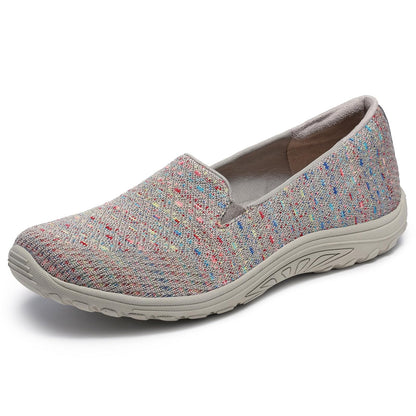 Skechers Reggae Fest Mocasín Plano Tejido para Mujer - 25.0 cm - gris topo