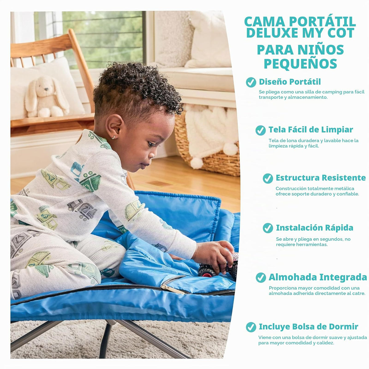 Regalo My Cot Deluxe, with Sleeping Bag, Navy
