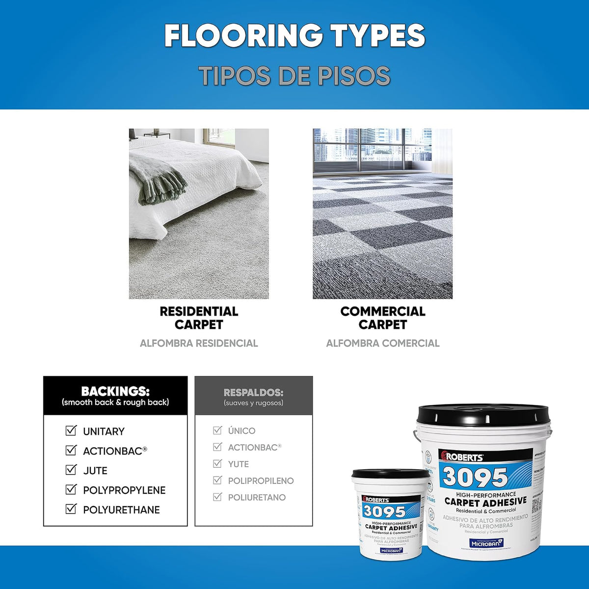 Roberts 3095-1 - Adhesivo para alfombra (1 gal), color beige