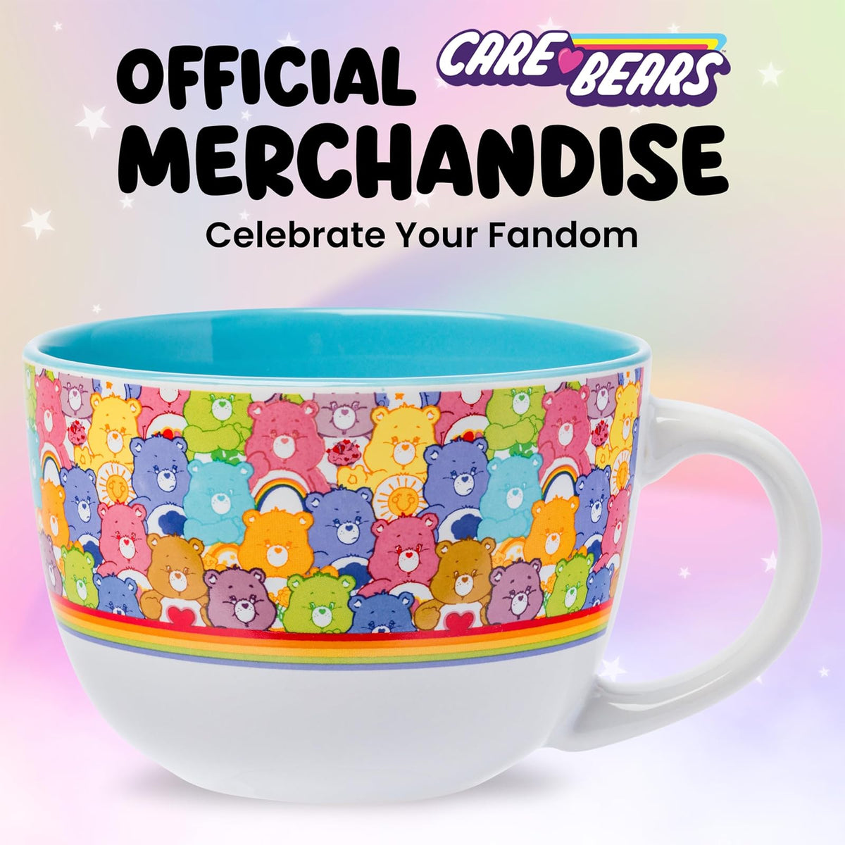 Silver Buffalo Care Bears - Taza de sopa de cerámica, 24 onzas