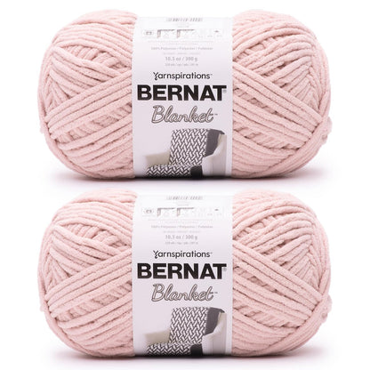 Bernat Blanket Estambre Chenille, Tonos Sólidos - Manta BB - Paquete de 2 - POLVO ROSA