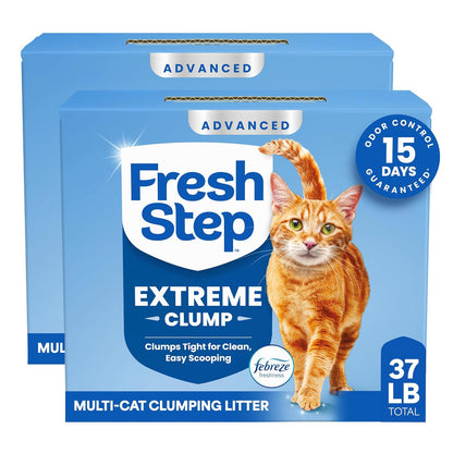 Fresh Step Advanced Multi-Cat Arena Aglomerante para Gato, Control de Olores - 37 lb - Arena - Arena