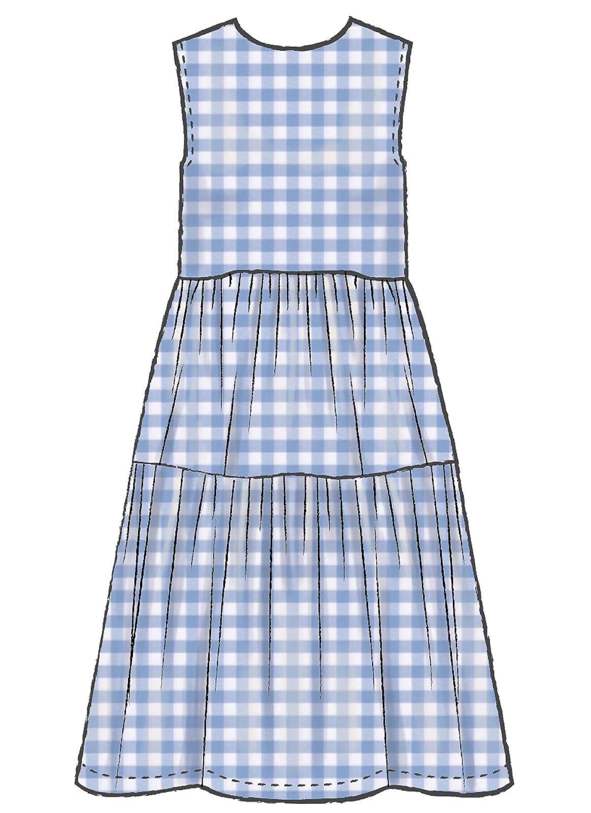 McCall's Patterns McCall's Patterns Vestido plisado hasta la rodilla para mujer, tallas 6-14, patrón de costura, blanco