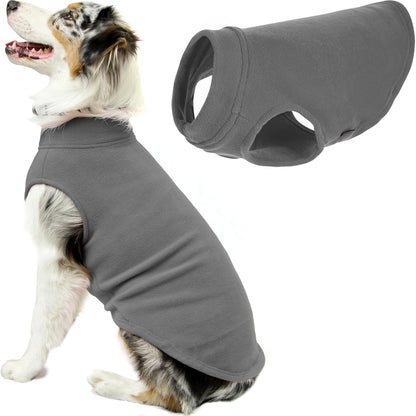 Gooby Chaleco de Forro Polar Elástico para Perro, Clima Frío - gris - 5X-Large Longitud: (24.5")