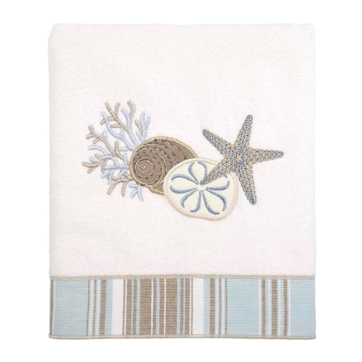 Avanti Linens by The Sea Toalla de Manos, Blanco, Toalla de Mano, 1 | 100% algodón, suave y absorbente, de secado rápido, lavable a máquina, esencial para el baño diario - Blanco - Toalla de mano