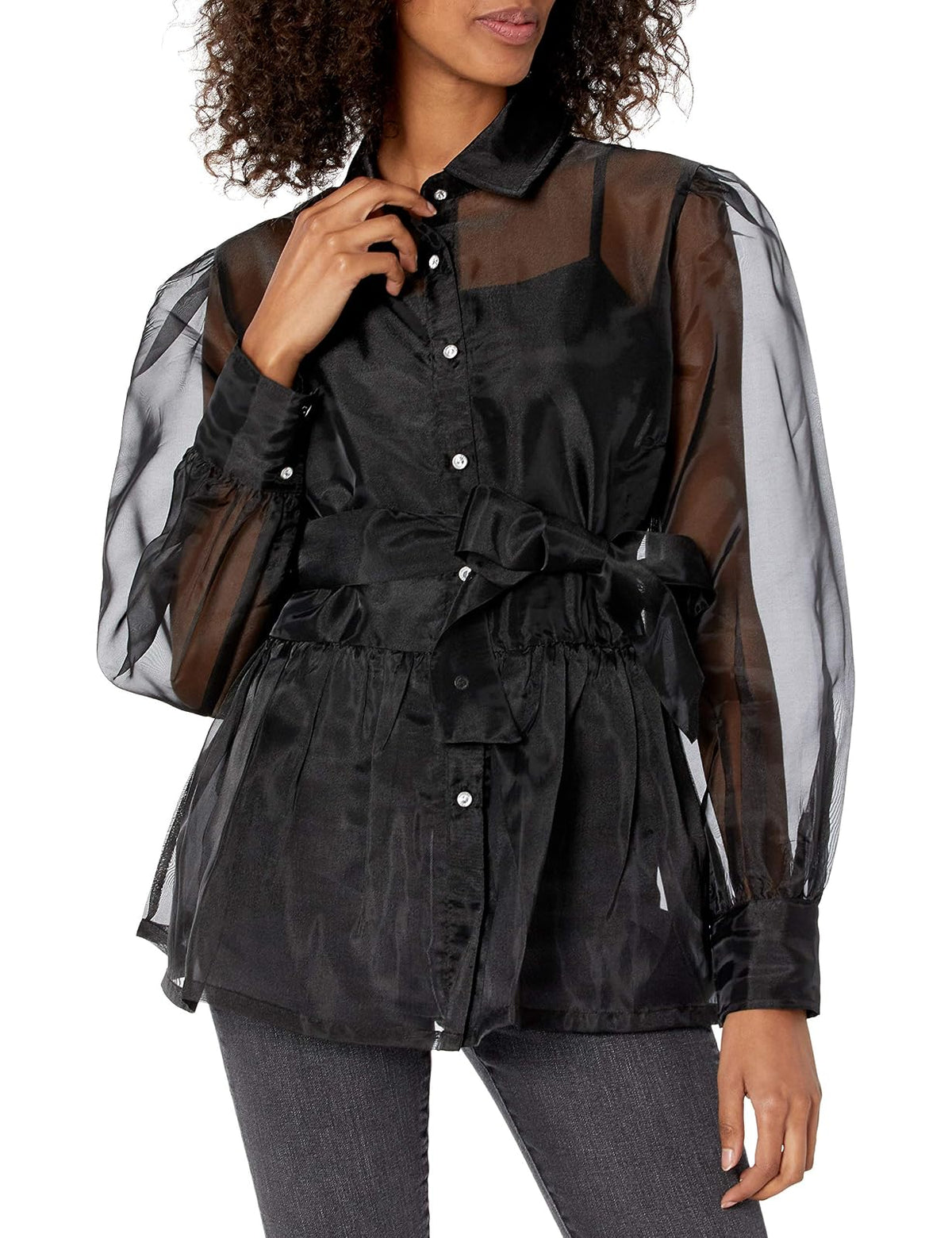 The Drop Camisa de Organza con Camisola Elástica para Mujer, por @shopdandy